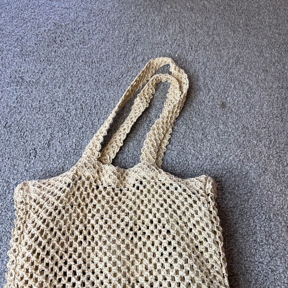Kylie Cosmetics crochet Tote Bag Beige Beach Shopping boho beach casual y2k - Picture 3 of 14
